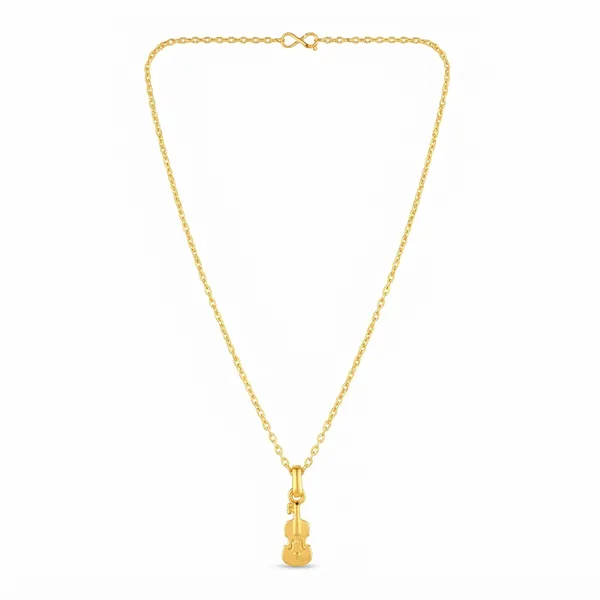 The99jewel_Modern_Gold_Plated_Guitar_Shape_Chain_Pendant_For_Women_Gold
