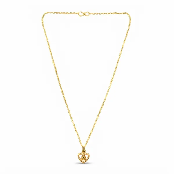 The99jewel_Modern_Gold_Plated_Heart_Shape_Chain_Pendant_For_Women_Gold