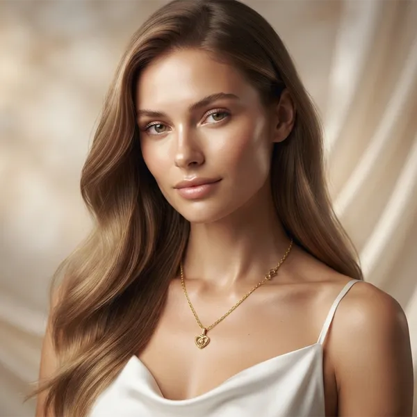 The99jewel_Modern_Gold_Plated_Heart_Shape_Chain_Pendant_For_Women_Gold