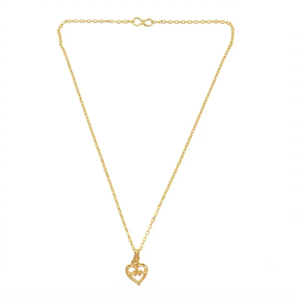 The99jewel_Modern_Gold_Plated_Heart_Shape_Chain_Pendant_For_Women_Gold