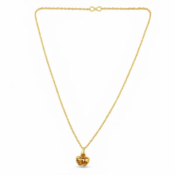 The99jewel_Modern_Gold_Plated_Heart_Shape_Chain_Pendant_For_Women_Gold
