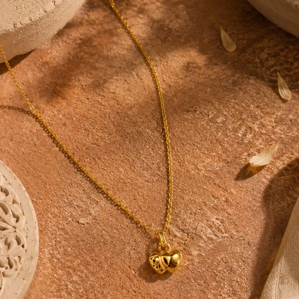 The99jewel_Modern_Gold_Plated_Heart_Shape_Chain_Pendant_For_Women_Gold