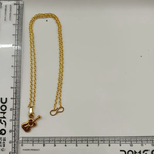 The99jewel_Stylish_Gold_Plated_Guitar_Shape_Chain_Pendant_For_Women_Gold