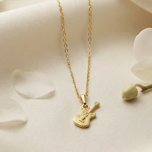 The99jewel_Stylish_Gold_Plated_Guitar_Shape_Chain_Pendant_For_Women_Gold