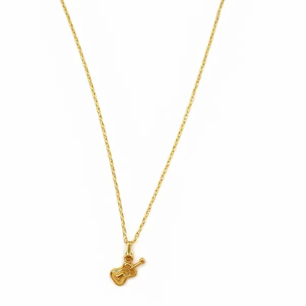 The99jewel_Stylish_Gold_Plated_Guitar_Shape_Chain_Pendant_For_Women_Gold