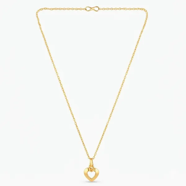 The99jewel_Modern_Gold_Plated_Heart_Shape_Chain_Pendant_For_Women_Gold