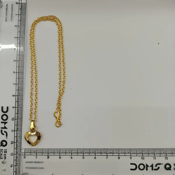The99jewel_Modern_Gold_Plated_Heart_Shape_Chain_Pendant_For_Women_Gold