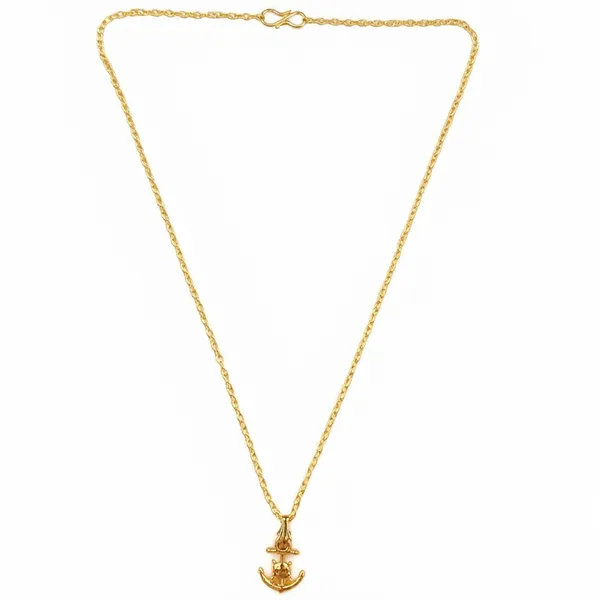 The99jewel_Modern_Gold_Plated_Anchor_Shape_Chain_Pendant_For_Women_Gold