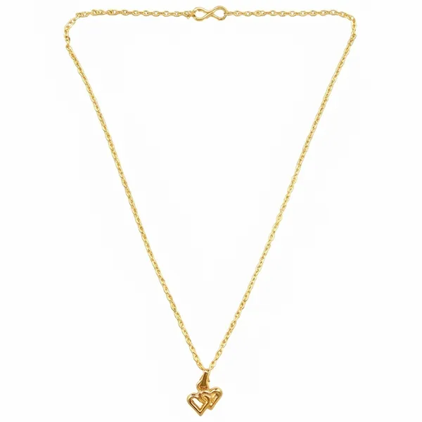 The99jewel_Modern_Gold_Plated_Double_Heart_Shape_Chain_Pendant_For_Women_Gold
