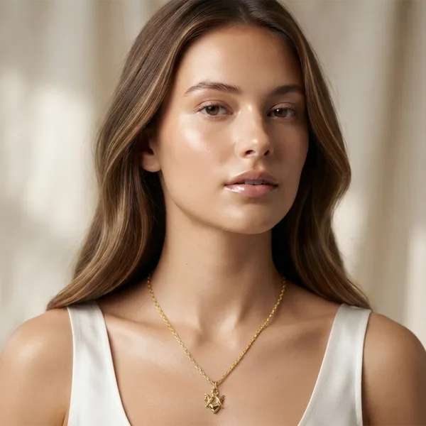 The99jewel_Modern_Gold_Plated_Heart_With_Birds_Shape_Chain_Pendant_For_Women_Gold