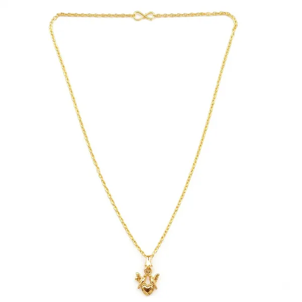 The99jewel_Modern_Gold_Plated_Heart_With_Birds_Shape_Chain_Pendant_For_Women_Gold