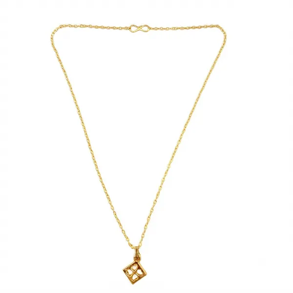 The99jewel_Modern_Gold_Plated_Four_Leaf_Clover_Shape_Chain_Pendant_For_Women_Gold