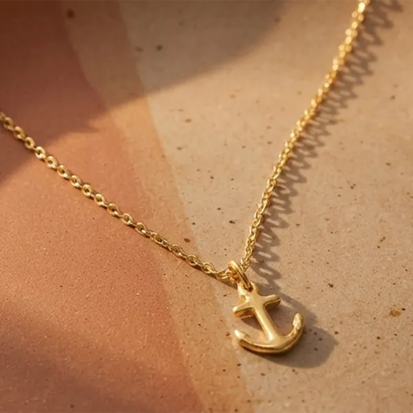 The99jewel_Modern_Gold_Plated_Anchor_Shape_Chain_Pendant_For_Women_Gold