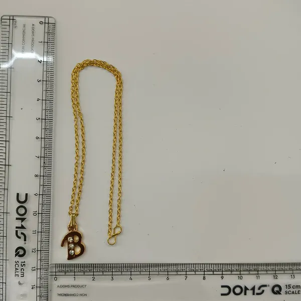 The99jewel_Beautiful_Initial_B_Pendant_Chain_For_Women_Trendy_Gold_Plated_Fashion_Jewellery_Gold