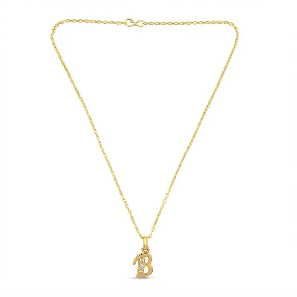 The99jewel_Beautiful_Initial_B_Pendant_Chain_For_Women_Trendy_Gold_Plated_Fashion_Jewellery_Gold