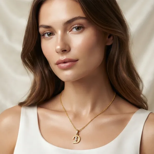 The99jewel_Beautiful_Initial_D_Pendant_Chain_For_Women_Trendy_Gold_Plated_Fashion_Jewellery_Gold