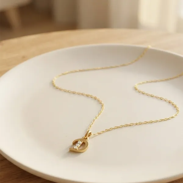 The99jewel_Beautiful_Initial_D_Pendant_Chain_For_Women_Trendy_Gold_Plated_Fashion_Jewellery_Gold