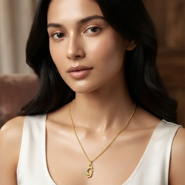 The99jewel_Beautiful_Initial_G_Pendant_Chain_For_Women_Trendy_Gold_Plated_Fashion_Jewellery_Gold
