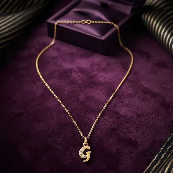 The99jewel_Beautiful_Initial_G_Pendant_Chain_For_Women_Trendy_Gold_Plated_Fashion_Jewellery_Gold