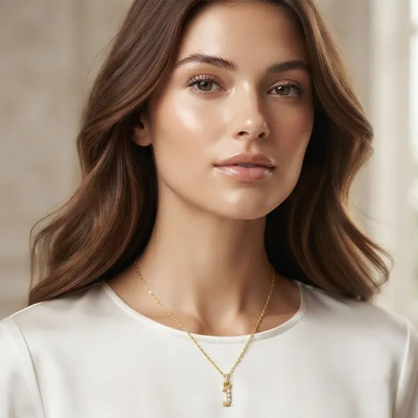 The99jewel_Beautiful_Initial_J_Pendant_Chain_For_Women_Trendy_Gold_Plated_Fashion_Jewellery_Gold