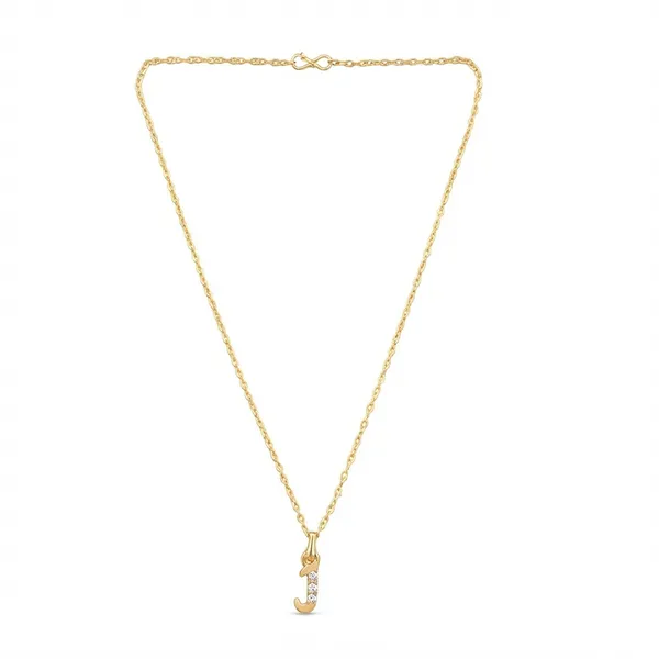 The99jewel_Beautiful_Initial_J_Pendant_Chain_For_Women_Trendy_Gold_Plated_Fashion_Jewellery_Gold