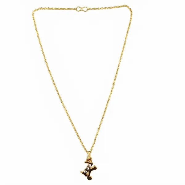 The99jewel_Beautiful_Initial_K_Pendant_Chain_For_Women_Trendy_Gold_Plated_Fashion_Jewellery_Gold