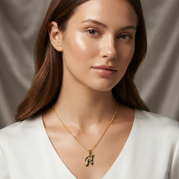 The99jewel_Beautiful_Initial_N_Pendant_Chain_For_Women_Trendy_Gold_Plated_Fashion_Jewellery_Gold