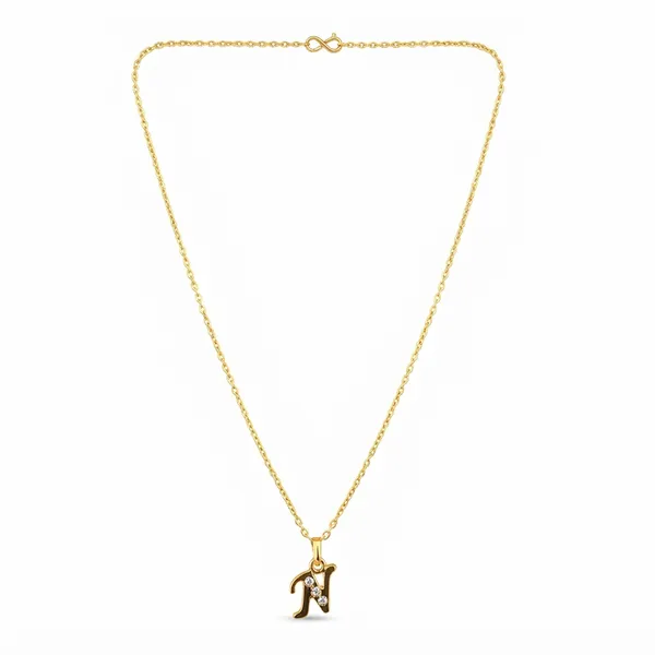 The99jewel_Beautiful_Initial_N_Pendant_Chain_For_Women_Trendy_Gold_Plated_Fashion_Jewellery_Gold