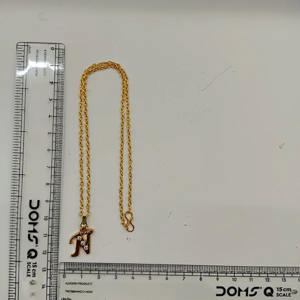The99jewel_Beautiful_Initial_N_Pendant_Chain_For_Women_Trendy_Gold_Plated_Fashion_Jewellery_Gold