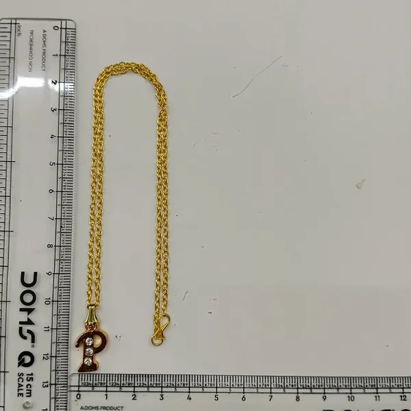 The99jewel_Beautiful_Initial_P_Pendant_Chain_For_Women_Trendy_Gold_Plated_Fashion_Jewellery_Gold