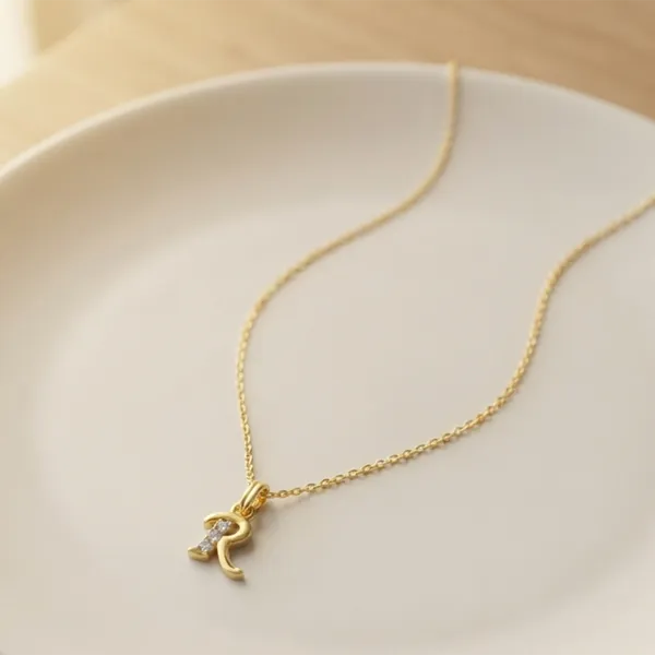 The99jewel_Beautiful_Initial_R_Pendant_Chain_For_Women_Trendy_Gold_Plated_Fashion_Jewellery_Gold