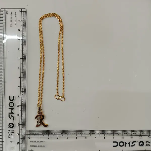 The99jewel_Beautiful_Initial_R_Pendant_Chain_For_Women_Trendy_Gold_Plated_Fashion_Jewellery_Gold