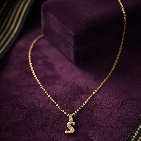 The99jewel_Beautiful_Initial_S_Pendant_Chain_For_Women_Trendy_Gold_Plated_Fashion_Jewellery_Gold