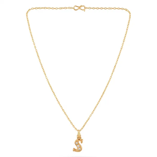 The99jewel_Beautiful_Initial_S_Pendant_Chain_For_Women_Trendy_Gold_Plated_Fashion_Jewellery_Gold