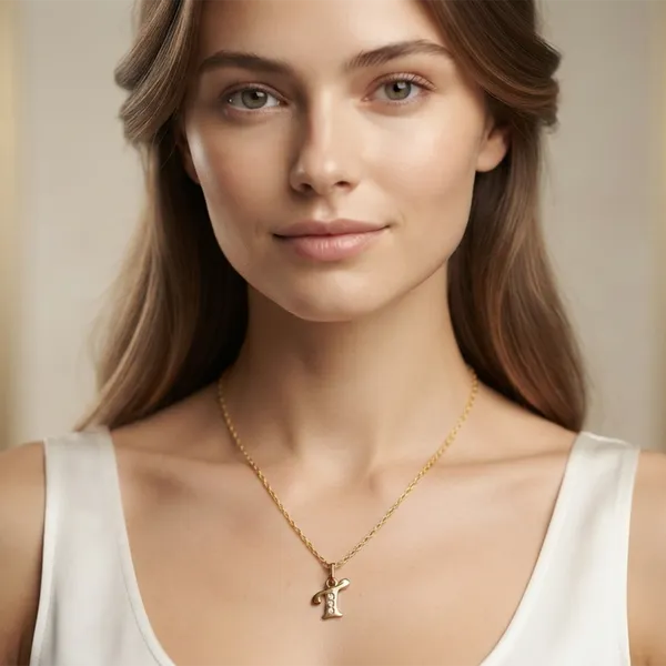The99jewel_Beautiful_Initial_T_Pendant_Chain_For_Women_Trendy_Gold_Plated_Fashion_Jewellery_Gold