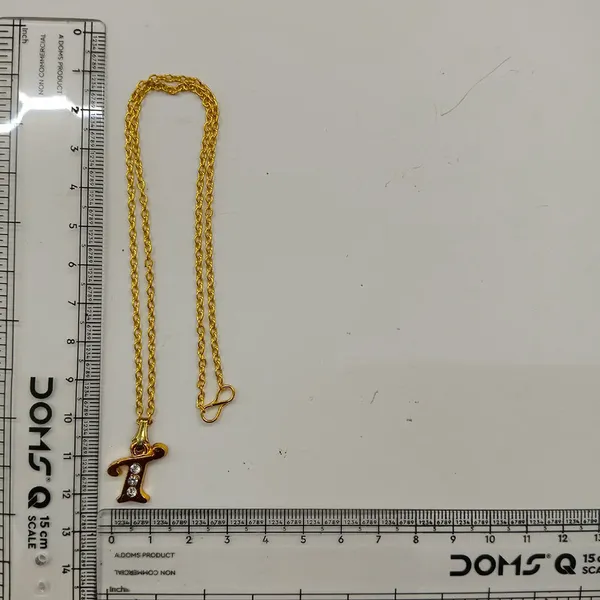 The99jewel_Beautiful_Initial_T_Pendant_Chain_For_Women_Trendy_Gold_Plated_Fashion_Jewellery_Gold