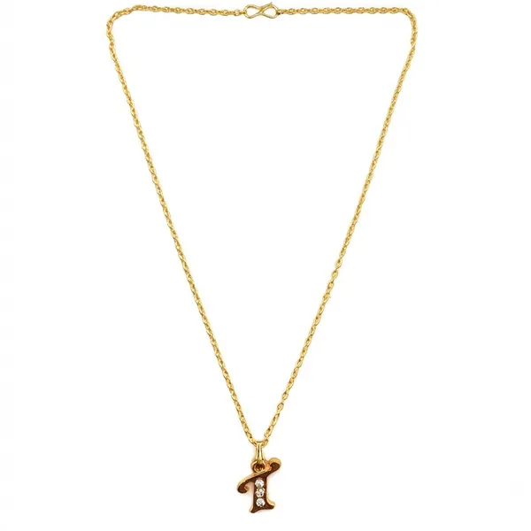 The99jewel_Beautiful_Initial_T_Pendant_Chain_For_Women_Trendy_Gold_Plated_Fashion_Jewellery_Gold