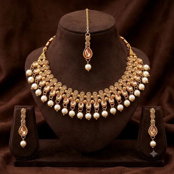 The99jewel_Gorgeous_Austrian_Stone_Pearl_Choker_Necklace_Set_For_Women_Bridal_Festive_Jewellery_Lct