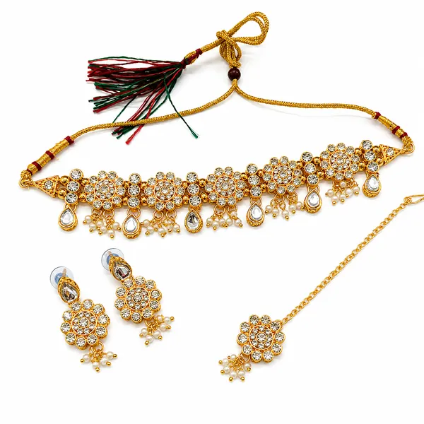 The99jewel_Beautiful_Austrian_Stone_Pearl_Choker_Necklace_Set_For_Women_Wedding_Party_Wear_White