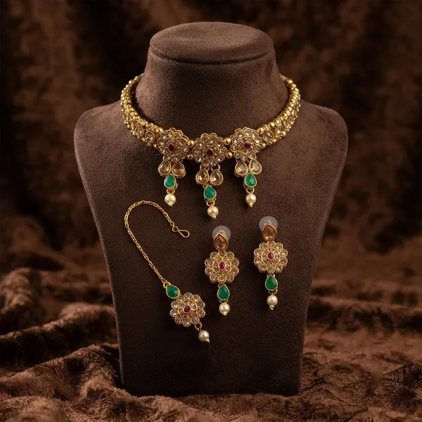 The99jewel_Elegant_Austrian_Crystal_Stone_Pearl_Choker_Necklace_Set_For_Women_Festive_Jewellery_Multi