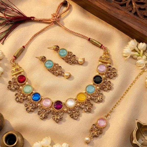 The99jewel_Traditional_Austrian_Crystal_Stone_Pearl_Choker_Necklace_Set_For_Women_Fashion_Jewellery_Multi