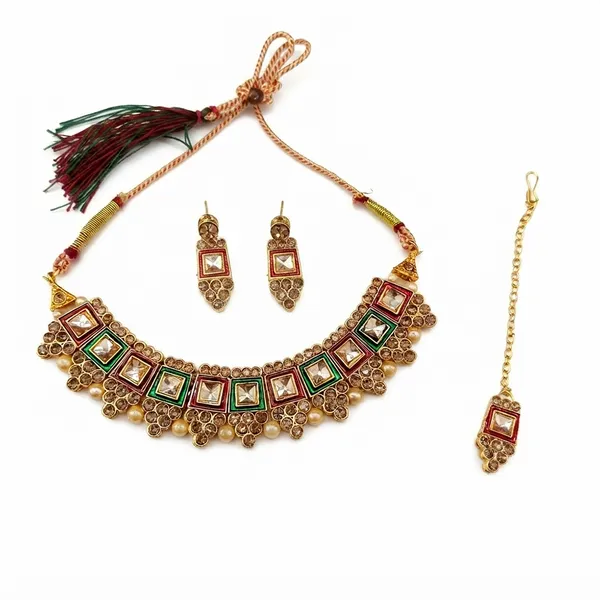 The99jewel_Traditional_Austrian_Crystal_Stone_Pearl_Choker_Necklace_Set_For_Women_Fashion_Jewellery_Green_Red