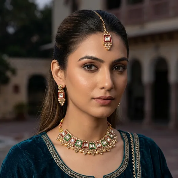 The99jewel_Traditional_Austrian_Crystal_Stone_Pearl_Choker_Necklace_Set_For_Women_Fashion_Jewellery_Green_Red
