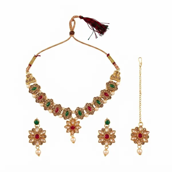 The99jewel_Stylish_Austrian_Crystal_Stone_Necklace_Set_For_Women_Fashion_Jewellery_Green_Pink