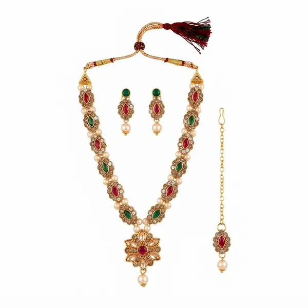 The99jewel_Stylish_Austrian_Crystal_Stone_Necklace_Set_For_Women_Fashion_Jewellery_Green_Pink