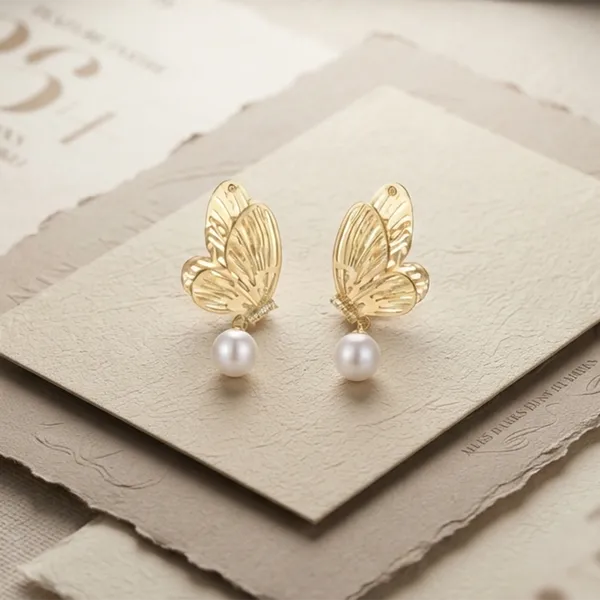 The99jewel_Beautiful_Butterfly_Shape_Pearl_Drop_Earrings_For_Women_Classic_Ethnic_Party_Wear_Gold