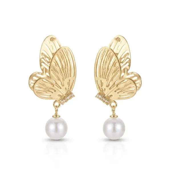 The99jewel_Beautiful_Butterfly_Shape_Pearl_Drop_Earrings_For_Women_Classic_Ethnic_Party_Wear_Gold