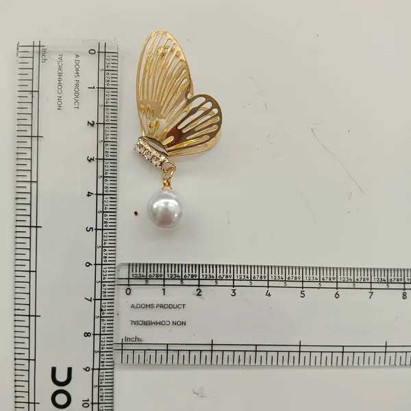 The99jewel_Beautiful_Butterfly_Shape_Pearl_Drop_Earrings_For_Women_Classic_Ethnic_Party_Wear_Gold