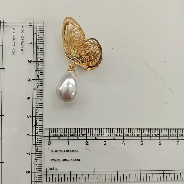 The99jewel_Beautiful_Butterfly_Shape_Pearl_Drop_Earrings_For_Women_Classic_Ethnic_Party_Wear_Gold