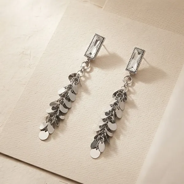 The99jewel_Trendy_Long_Tassel_Earrings_Drop_For_Women_Silver